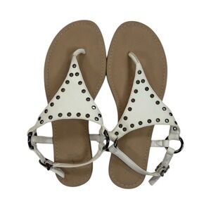 Simply Vera Vera Wang Grommet Thong Sandals Womens 7.5 White Flat Strappy